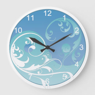 Reloj Redondo Grande Blue and Green Yin & Yang