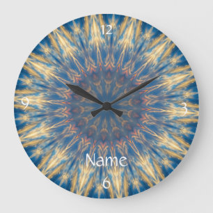 Reloj Redondo Grande Blue Chakra Kaleidoscope Thunder_Cove