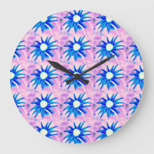 Reloj Redondo Grande blue daisies clock