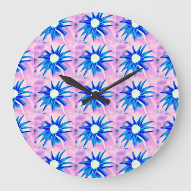 Reloj Redondo Grande blue daisies clock (Anverso)