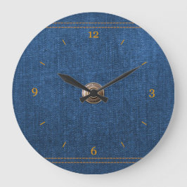 Reloj Redondo Grande Blue Denim Button Down Jeans with Stitching