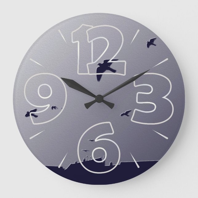 Reloj Redondo Grande Blue flight (Anverso)