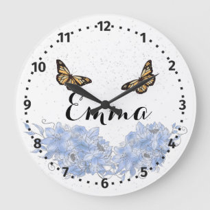 Reloj Redondo Grande Blue Floral bouquet in the blooming garden