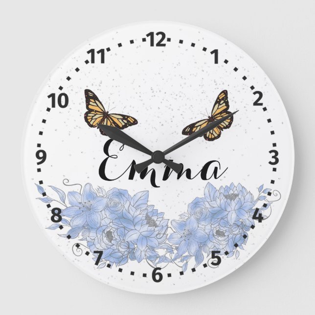 Reloj Redondo Grande Blue Floral bouquet in the blooming garden (Anverso)