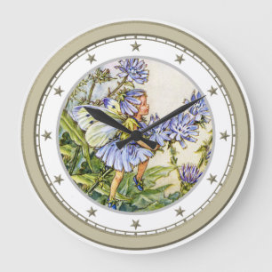 Reloj Redondo Grande Blue Flower Fairy
