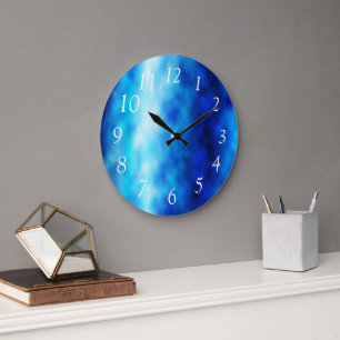 Reloj Redondo Grande Blue Glass