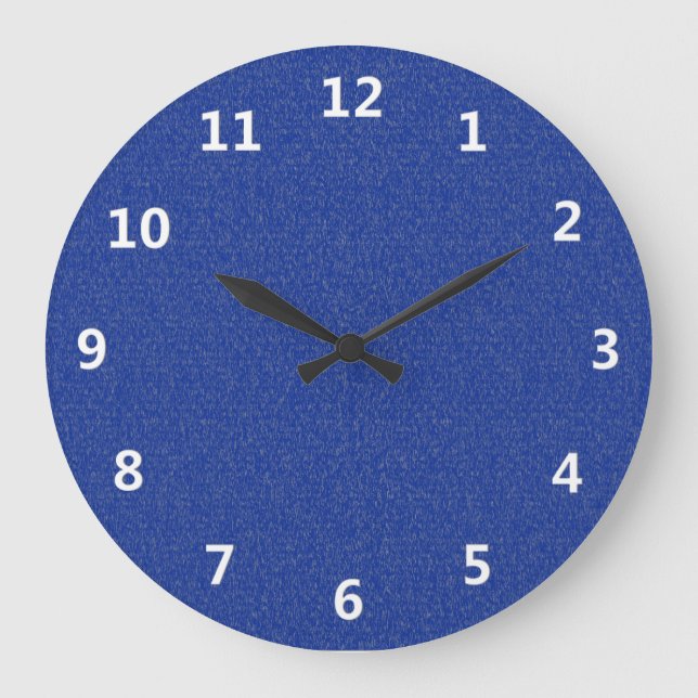 Reloj Redondo Grande Blue Glimmer with White Numbers Wall Clock (Anverso)