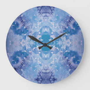 Reloj Redondo Grande Blue Jeans Retro Tie Dye