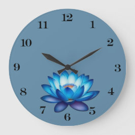 Reloj Redondo Grande Blue Lotus Wall Clock