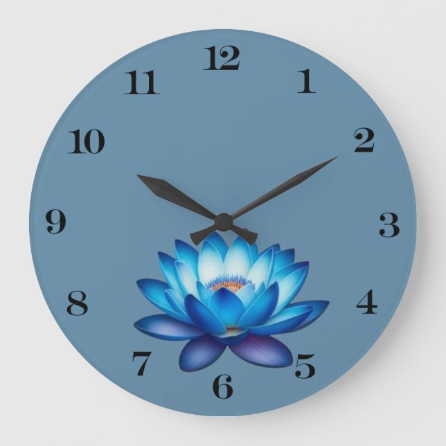 Reloj Redondo Grande Blue Lotus Wall Clock (Anverso)
