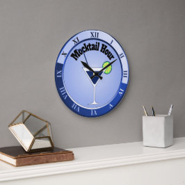 Reloj Redondo Grande Blue Mocktail Hour Bar Clock