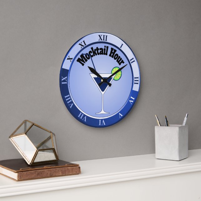 Reloj Redondo Grande Blue Mocktail Hour Bar Clock (Oficina)