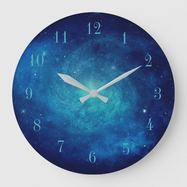 Reloj Redondo Grande Blue Outer Space Galaxy (Anverso)