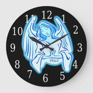Reloj Redondo Grande Blue Peace Angel Round Clock