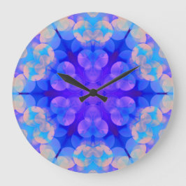 Reloj Redondo Grande Blue & Pink Gradient Pastel Bubble Art No Numbers