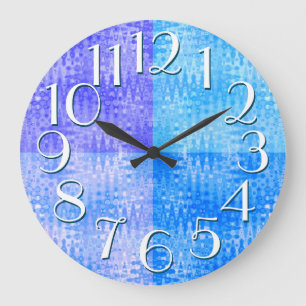 Reloj Redondo Grande Blue Purple Pattern Elegant Oversize Numbers