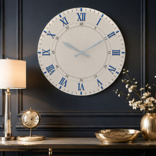 Reloj Redondo Grande Blue Roman Elegant Classic