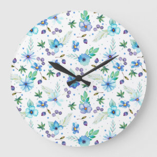 Reloj Redondo Grande Blue rose