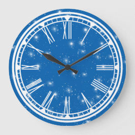 Reloj Redondo Grande Blue Sky and White Stars Wall Clock