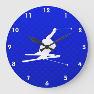 Reloj Redondo Grande Blue Snow Skiing