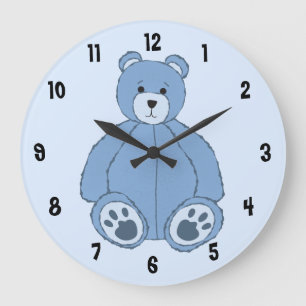Reloj Redondo Grande Blue Teddy Bear