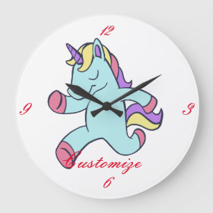 Reloj Redondo Grande Blue Unicorn Running Thunder_Cove