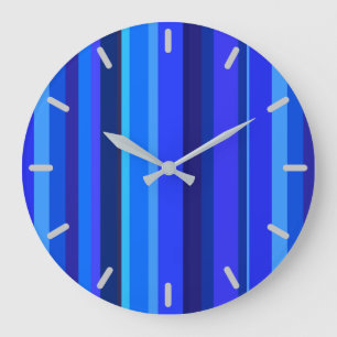 Reloj Redondo Grande Blue vertical stripes