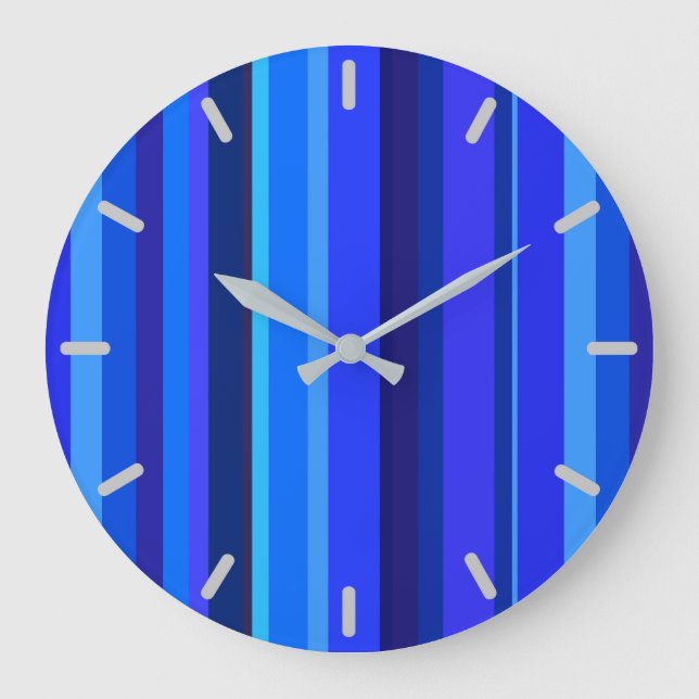 Reloj Redondo Grande Blue vertical stripes (Anverso)