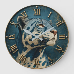 Reloj Redondo Grande Blue White Tiger Majestic Big Cat Wildlife