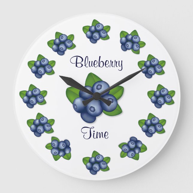 Reloj Redondo Grande Blueberries (Anverso)