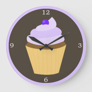Reloj Redondo Grande Blueberry Purple Cupcake