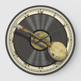 Reloj Redondo Grande Bluegrass Banjo Wall Clock