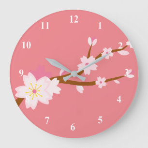 Reloj Redondo Grande Blush pink Sakura CHerry Blossom Japanese