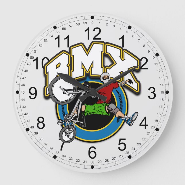 Reloj Redondo Grande BMX uno dado truco (Anverso)