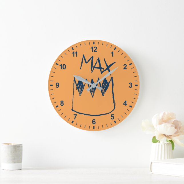 Reloj Redondo Grande Boceto de Max y la corona (Hogar)
