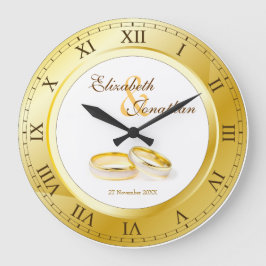 Reloj Redondo Grande Boda conmemorativo número romano oro foto