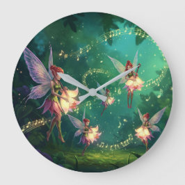 Reloj Redondo Grande Boda de Hadas de las Flores