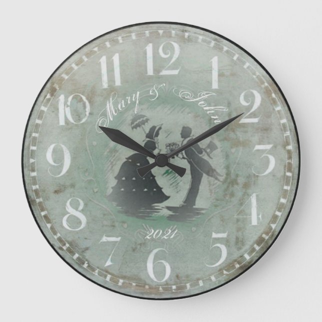 Reloj Redondo Grande Boda Vintage (Anverso)