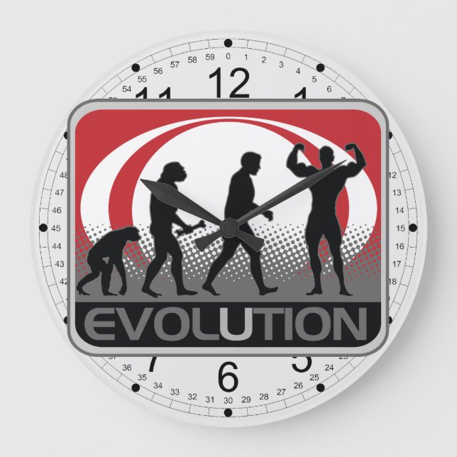 Reloj Redondo Grande BodyBuilder de la evolución (Anverso)