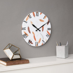 Reloj Redondo Grande Boho Popular Feathers Luxury Collection