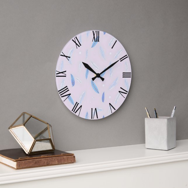 Reloj Redondo Grande Boho Trendy Feathers Luxury Collection (Oficina)