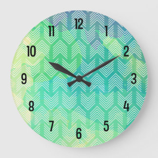 Reloj Redondo Grande Boho Watercolor Arrows Geometric Pattern