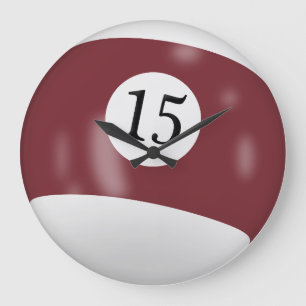 Reloj Redondo Grande Bola de billar número 15