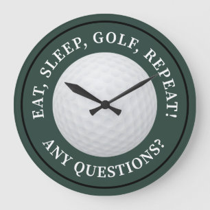 Reloj Redondo Grande Bola de Golf Deportes Cita Moderna de Golf Verde N