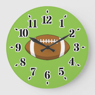 Reloj Redondo Grande Bola de rugby de fútbol estadounidense
