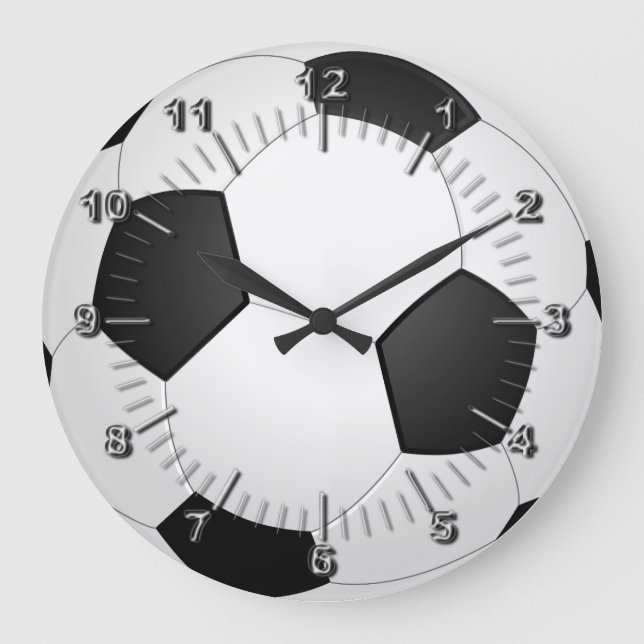 Reloj Redondo Grande Bola del fútbol (Anverso)