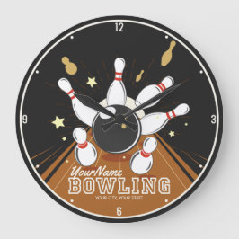 Reloj Redondo Grande Bolas de bolas de Bowler personalizadas