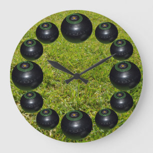 Reloj Redondo Grande Bolas De Césped En Grasa Verde,