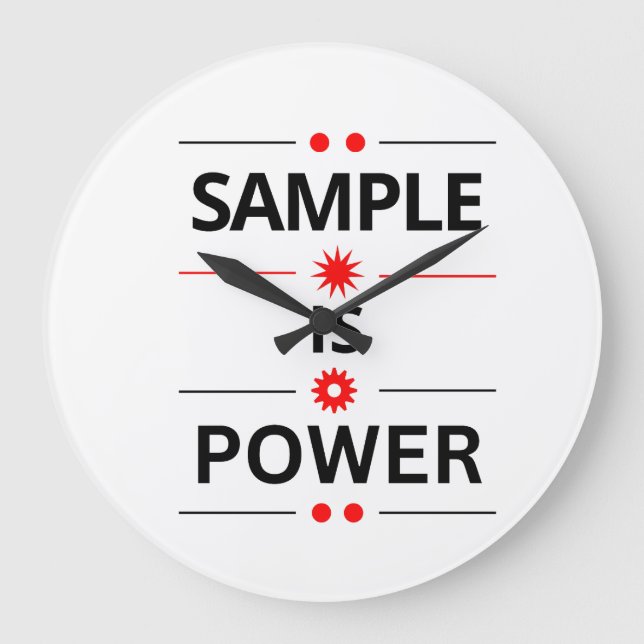 Reloj Redondo Grande Bold Typography Quote  (Anverso)