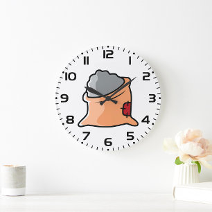 Reloj Redondo Grande Bolsa de Cemento Material de Construcción
